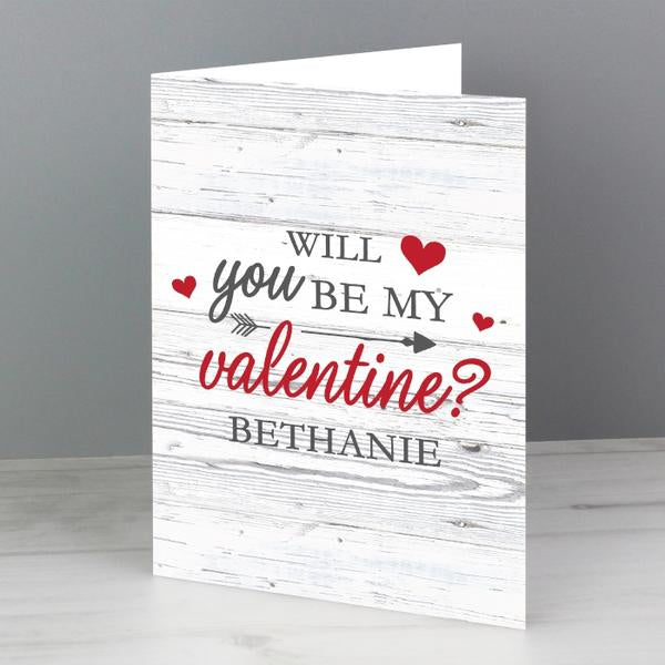 Personalised Will You Be My Valentine Card - Myhappymoments.co.uk