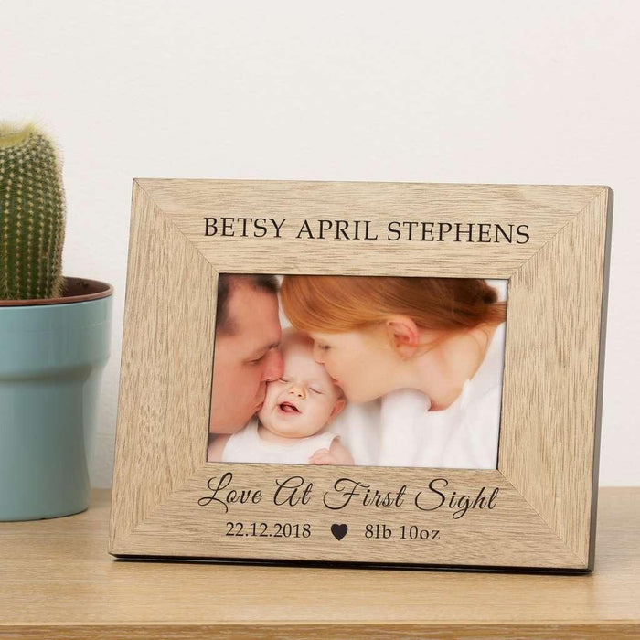 First Date Photo Frame Personalised Love At First Sight Photo Frame 6x4