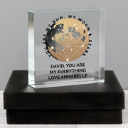 Personalised You Are My Sun My Moon Crystal Glass Block
