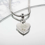 Personalised Pet Memorial Pawprint Heart Charm Necklace - Myhappymoments.co.uk