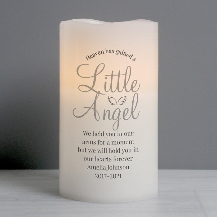 Personalised Little Angel Memorial LED Candle
