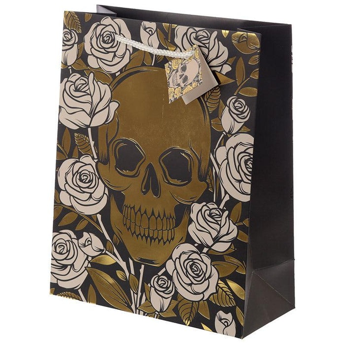 Skulls & Roses Metallic Large Gift Bag