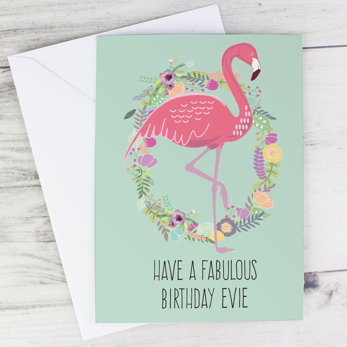 Personalised Flamingo Card - Myhappymoments.co.uk