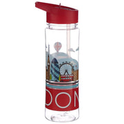 Reusable 550ml Plastic Water Bottle with Flip Straw - London Panorama