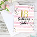 Personalised Gold and Pink Stripe Birthday Age Card