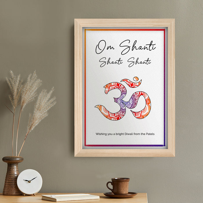 Personalised Diwali Om Mantra Framed Print