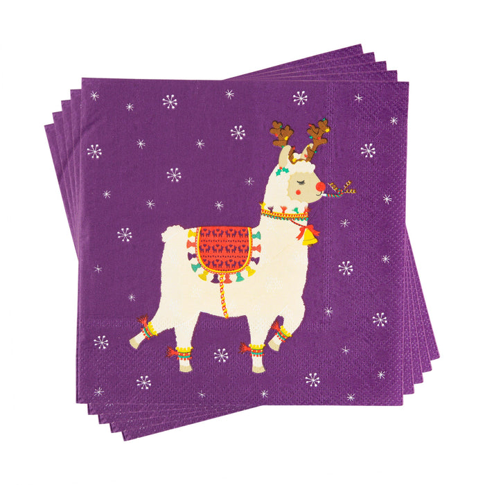 Fa La La Llama Christmas Napkins - Set of 20