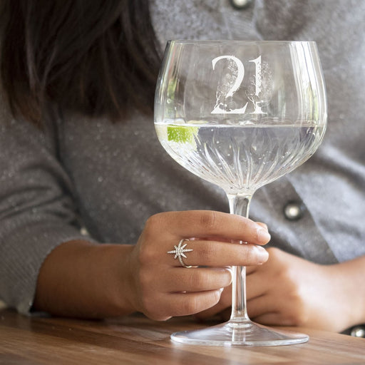 Special Birthday Milestone Crystal Cut Gin Glass