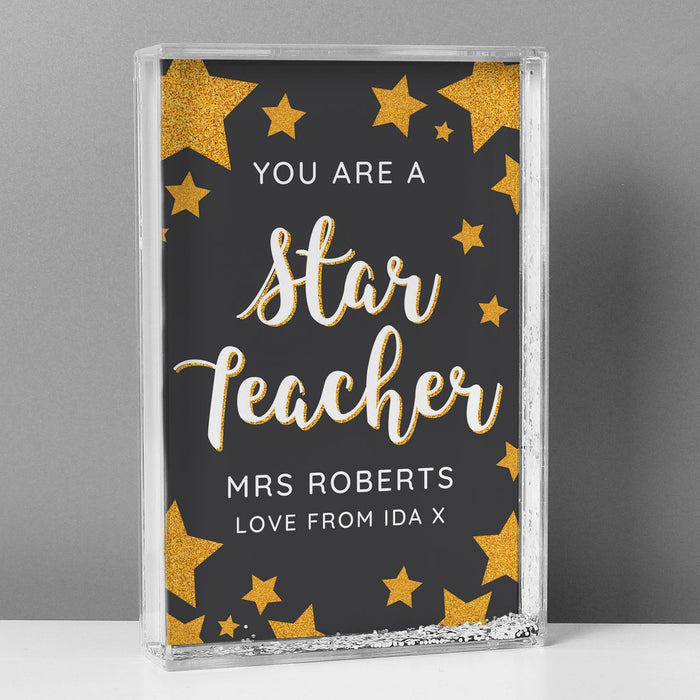 Personalised You Are A Star Teacher Glitter Shaker Keepsake - Myhappymoments.co.uk
