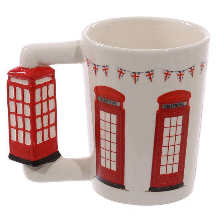 London Red Telephone Box Ceramic Shaped Handle Mug