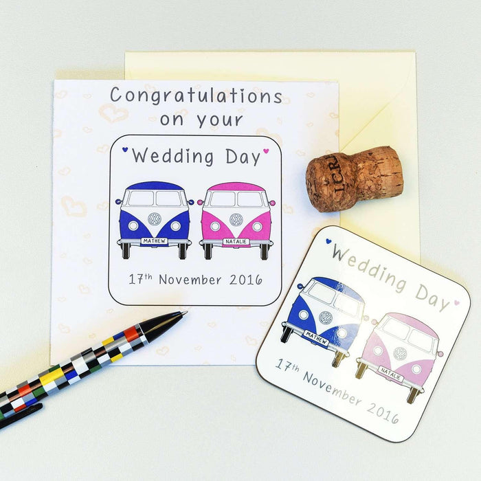 Personalised Coaster Card - Wedding Day - Myhappymoments.co.uk