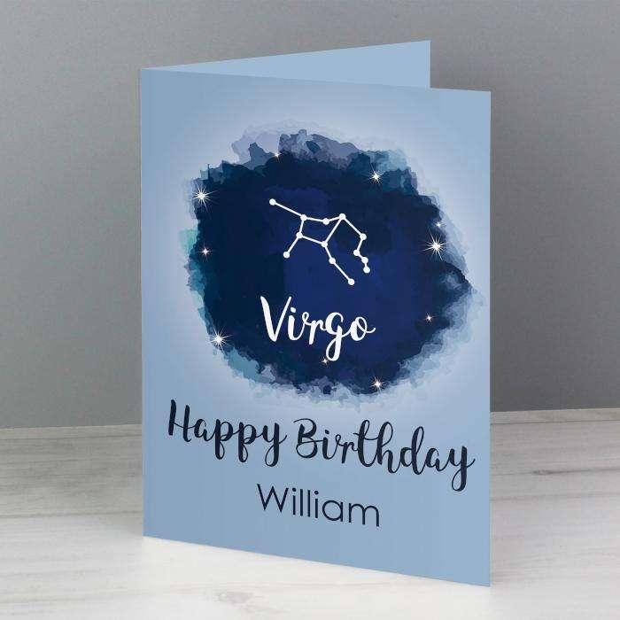 Personalised Virgo Zodiac Star Sign Birthday Card (August 23rd - September 22nd) - Myhappymoments.co.uk