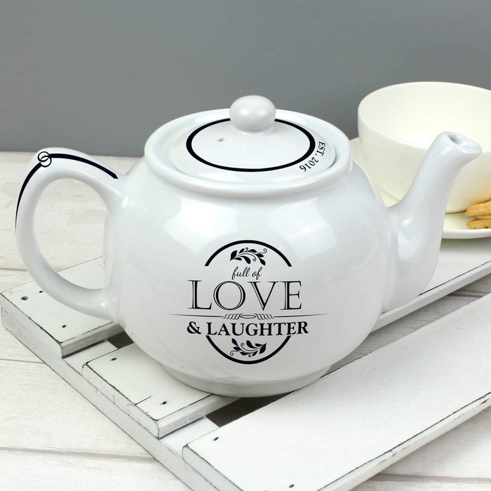 Personalised Full of Love Teapot - Myhappymoments.co.uk