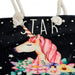 Star Unicorn Keeper Rope Handle Beach Tote Bag - Myhappymoments.co.uk