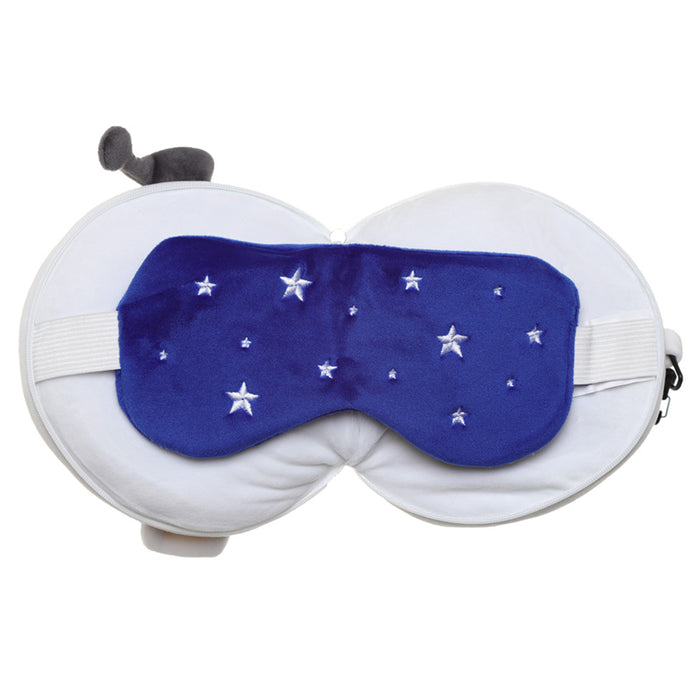 Relaxeazzz Space Cadet Round Plush Travel Pillow & Eye Mask
