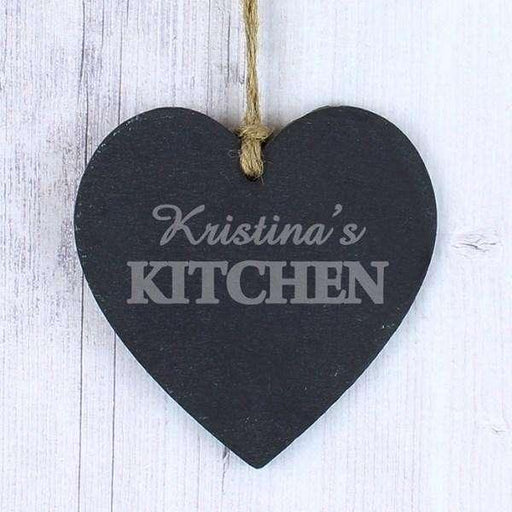 Personalised Kitchen Slate Heart Decoration - Myhappymoments.co.uk