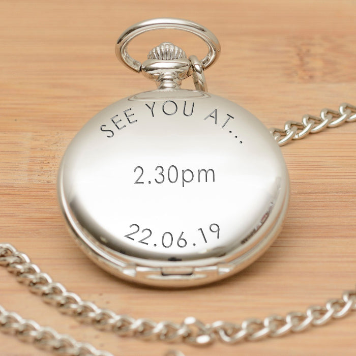 Engraved Groom Pocket Watch - See you at ...