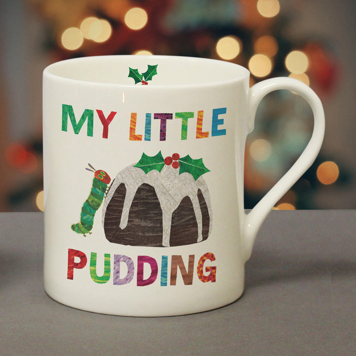 Personalised Very Hungry Caterpillar My Little Pudding Christmas Mug