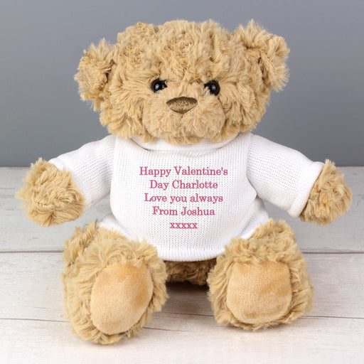 Personalised Message Teddy Bear - Pink - Myhappymoments.co.uk