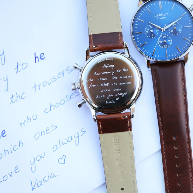 Handwriting Engraving Men's Architect Motivator Watch