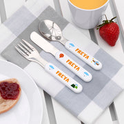 Personalised Children's Adventure Metal Cutlery Set