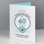 Personalised Cheers and Beers Birthday Age Card from Pukkagifts.uk