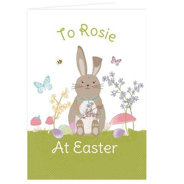 Personalised Easter Meadow Bunny Card - Myhappymoments.co.uk