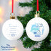 Personalised The Snowman and the Snowdog Blue Christmas Bauble