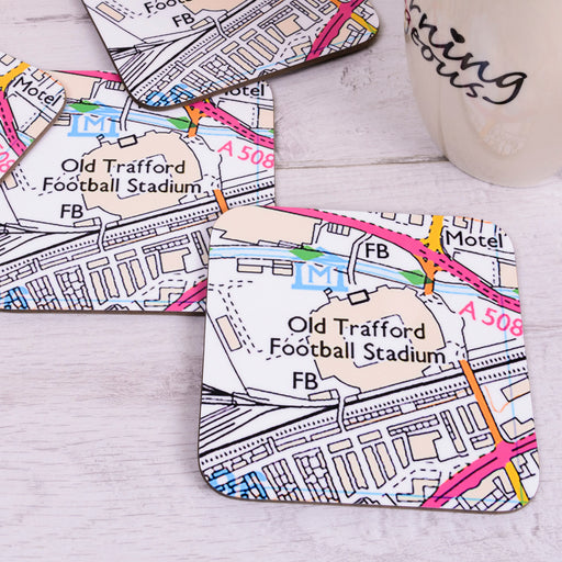 Football Club Stadium Map Set of 4 Coasters