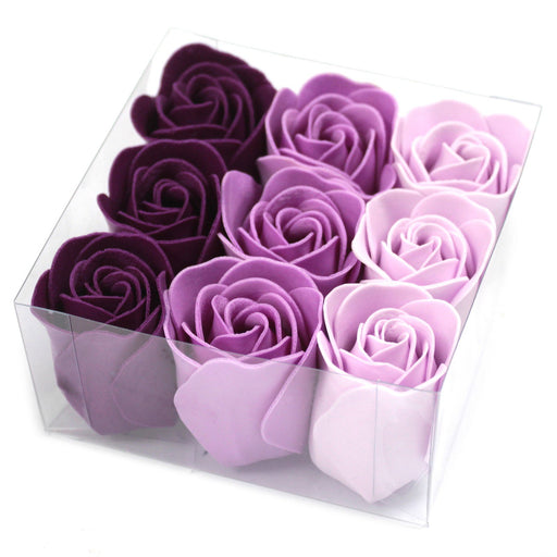 Set of 9 Soap Flower - Lavender Roses - Myhappymoments.co.uk