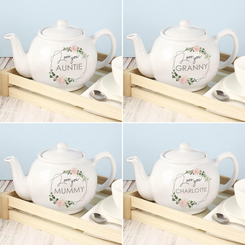 Personalised Abstract Rose Teapot