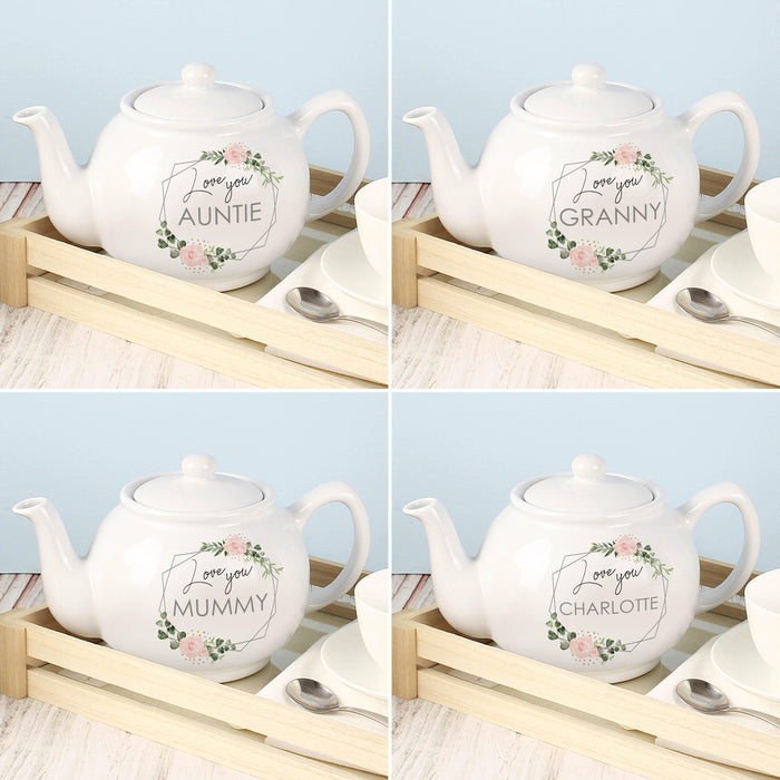 Personalised Abstract Rose Teapot