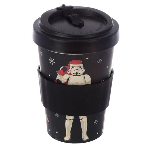 The Original Stormtrooper Christmas Black Reusable Screw Top Bamboo Composite Travel Mug
