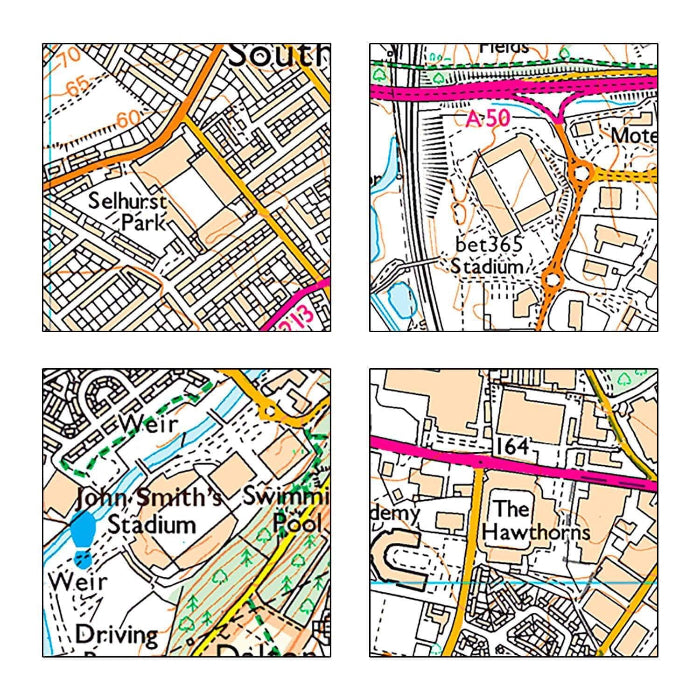 Football Club Stadium Map Mug and Coaster Gift Set
