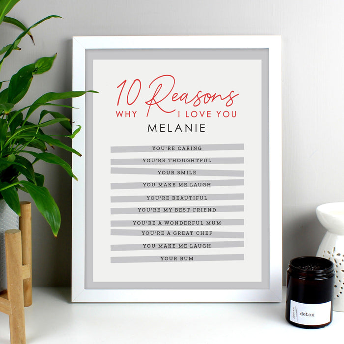 Personalised 10 Reasons Why I Love You Wall Art