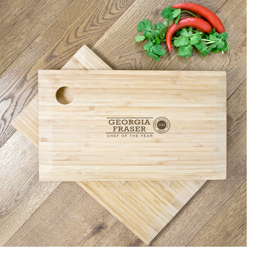 Personalised Chef of the Year Bamboo Chopping Board