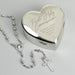 Personalised First Holy Communion Rosary Beads & Cross Heart Trinket Box