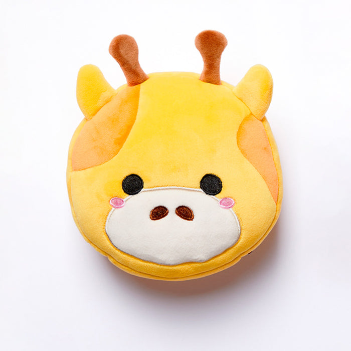 Relaxeazzz Giraffe Round Plush Travel Pillow & Eye Mask