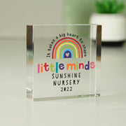 Personalised Shape Little Minds Teacher Glass Gift Plaque