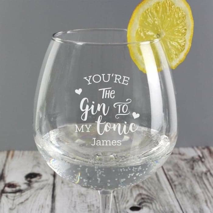 Personalised Gin to My Tonic Gin Balloon Glass - Myhappymoments.co.uk