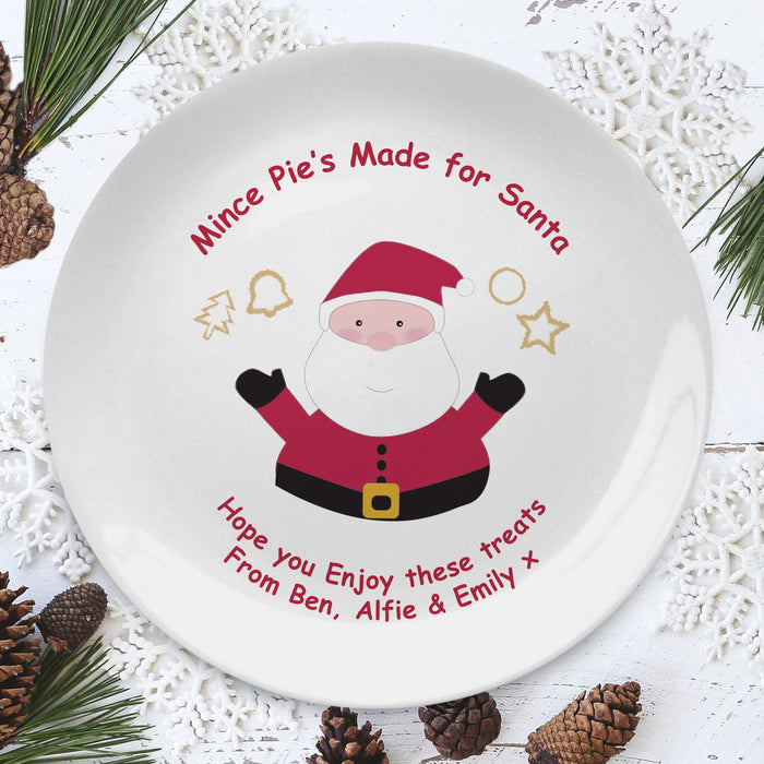 Personalised Mince Pies for Santa 8″ Coupe Christmas Eve Plate
