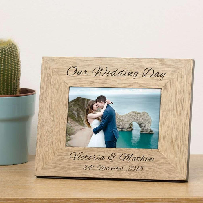Personalised Our Wedding Day Photo Frame 6x4 - Myhappymoments.co.uk