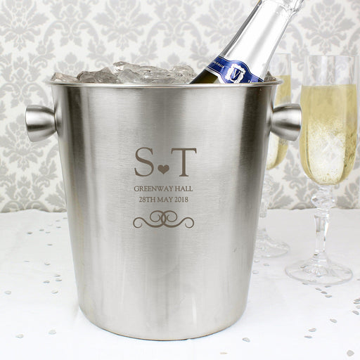 Personalised Mr & Mrs Stainless Steel Ice Bucket