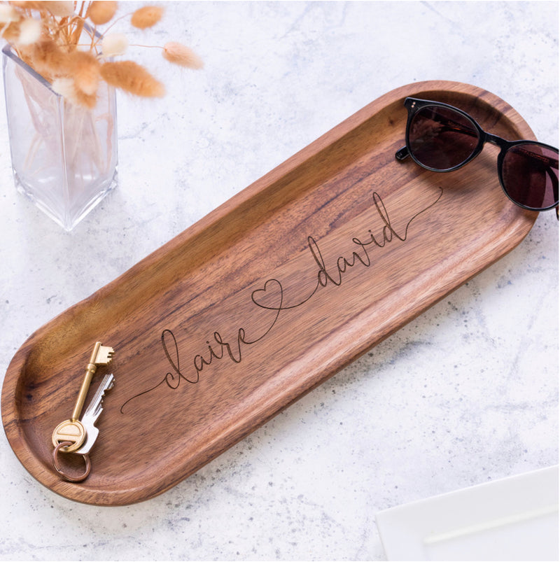Personalised Couples Love Heart Concierge Tray