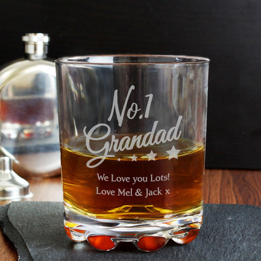 Personalised No.1 Grandad Tumbler Glass
