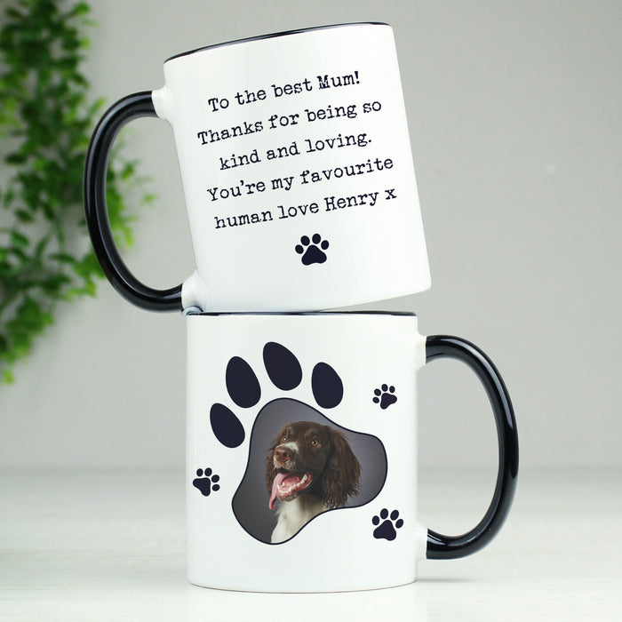 Personalised Pet Dog Cat Photo Black Handled Mug | Dog Cat Lover Gift