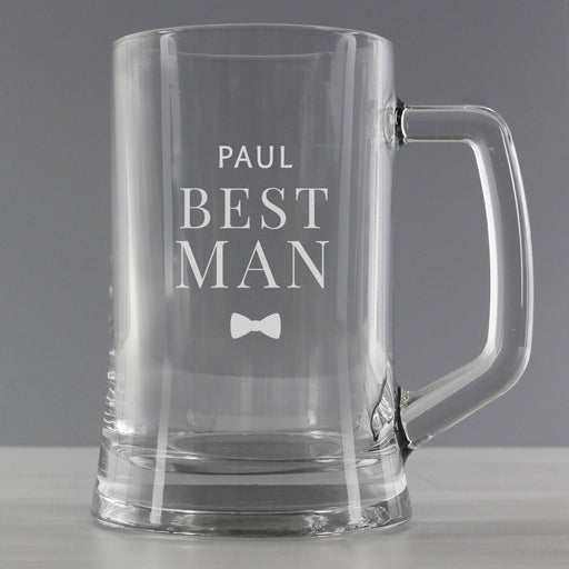 Personalised Best Man Pint Stern Glass Tankard
