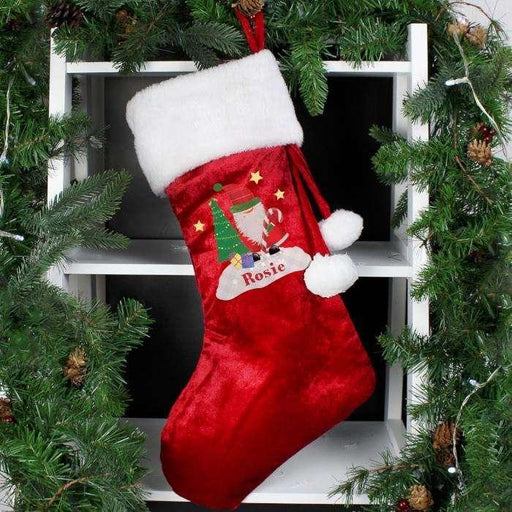 Personalised Tartan Santa Luxury Christmas Stocking - Myhappymoments.co.uk