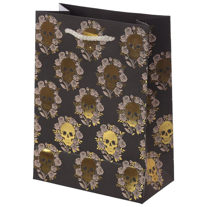 Skulls & Roses Metallic Medium Gift Bag