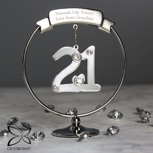 Personalised Crystocraft 21st Birthday Ornament